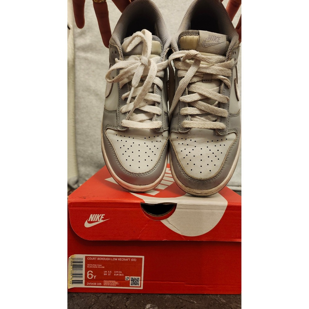 Nike Dunk Low GS Pure Platinum Wolf Grey 6Y Youth Sneakers White Gray UK‎ 5.5 - Picture 2 of 10
